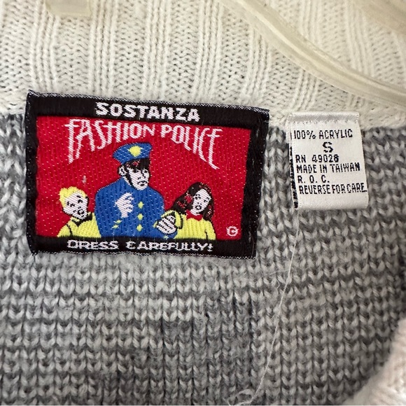 Sostanza Fashion Police Vintage Retro Puffy Arm Sweater Small - Picture 12 of 15